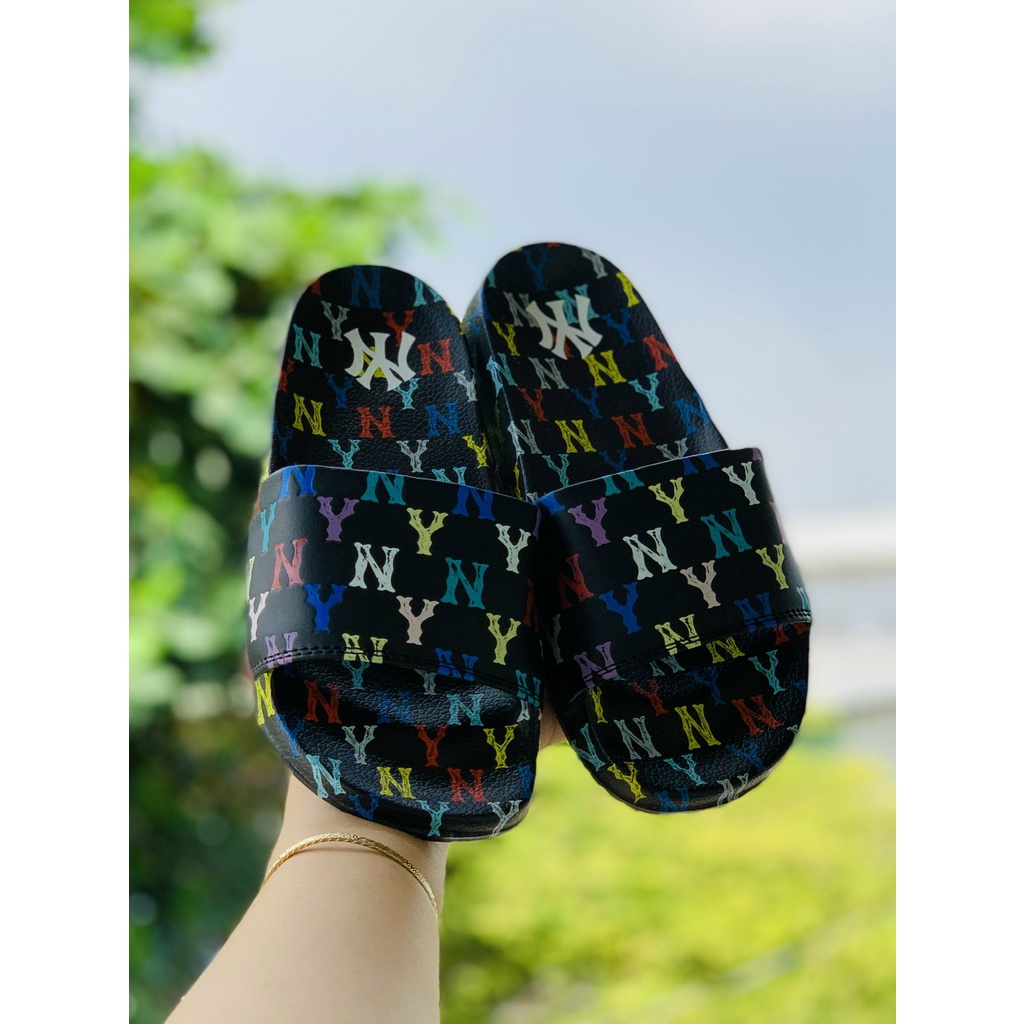 ♥️ Freeship+Ảnh Thật ♥️ Dép 𝐌𝐋𝐁 𝗡𝗬 𝐇𝐎𝐋𝐎𝐆𝐑𝐀𝐌 quai ngang nam nữ, dép mlb quai ngang thể thao mlb ny  holorgam