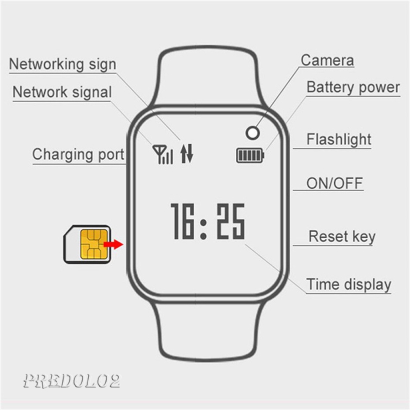 Z6 Children Smart Phone LBS Locator Watch Touch Screen Tracker SOS