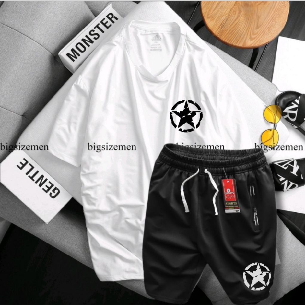 Đồ bộ thể thao cực mát cho mùa hè in sao bigsize nam 140kg
