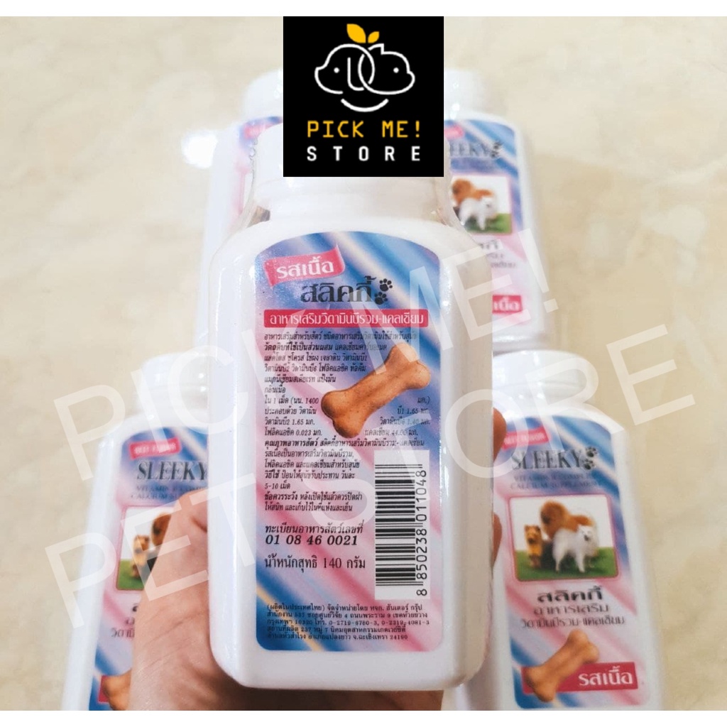 [Date T10/2023] Vitamin &amp; Canxi Sleeky Thái Lan cho Chó Mèo