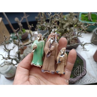 Set 3 tượng đứng mini 4.5-6.5cm trang trí tiểu cảnh bonsai