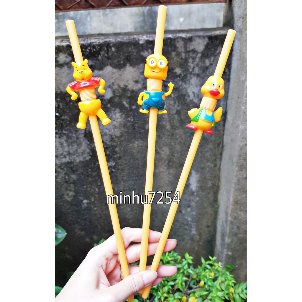 ỐNG HÚT 3D HOẠT HÌNH NHỰA CỨNG DỄ THƯƠNG