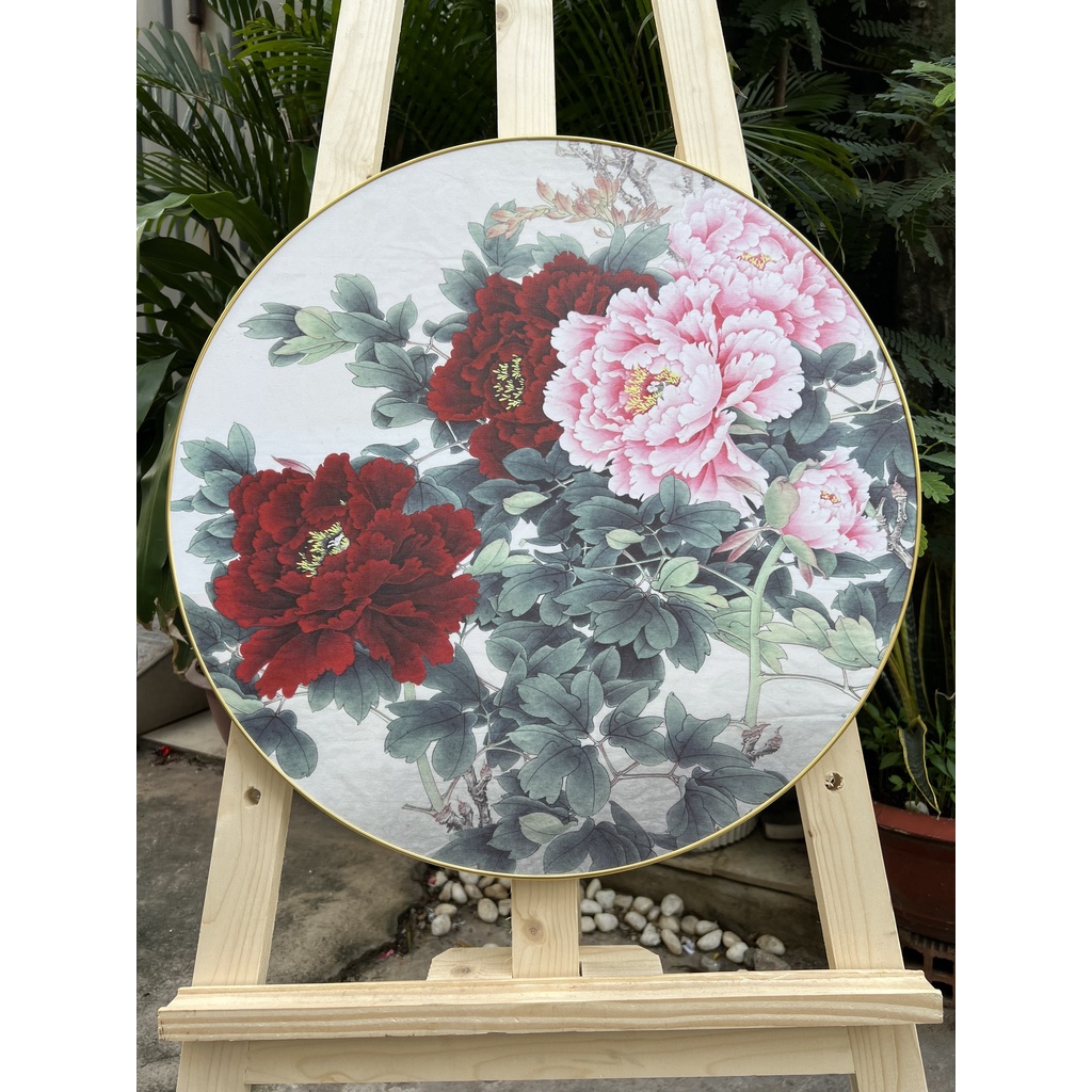 Tranh Tròn Canvas, Tranh Canvas, Tranh Hoa Sen