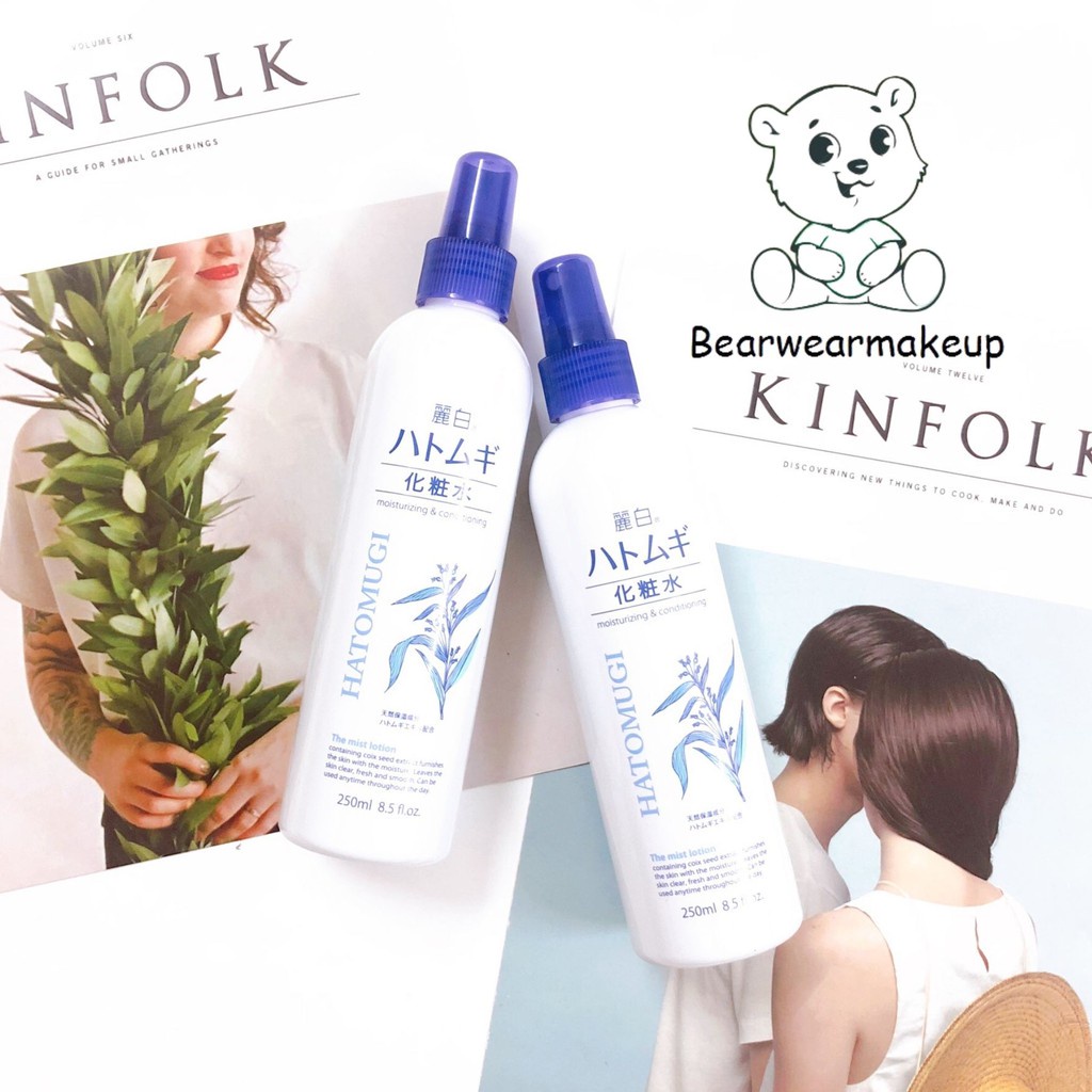 Xịt Khoáng Dưỡng Ẩm, Làm Sáng Da Reihaku Hatomugi Spray Lotion