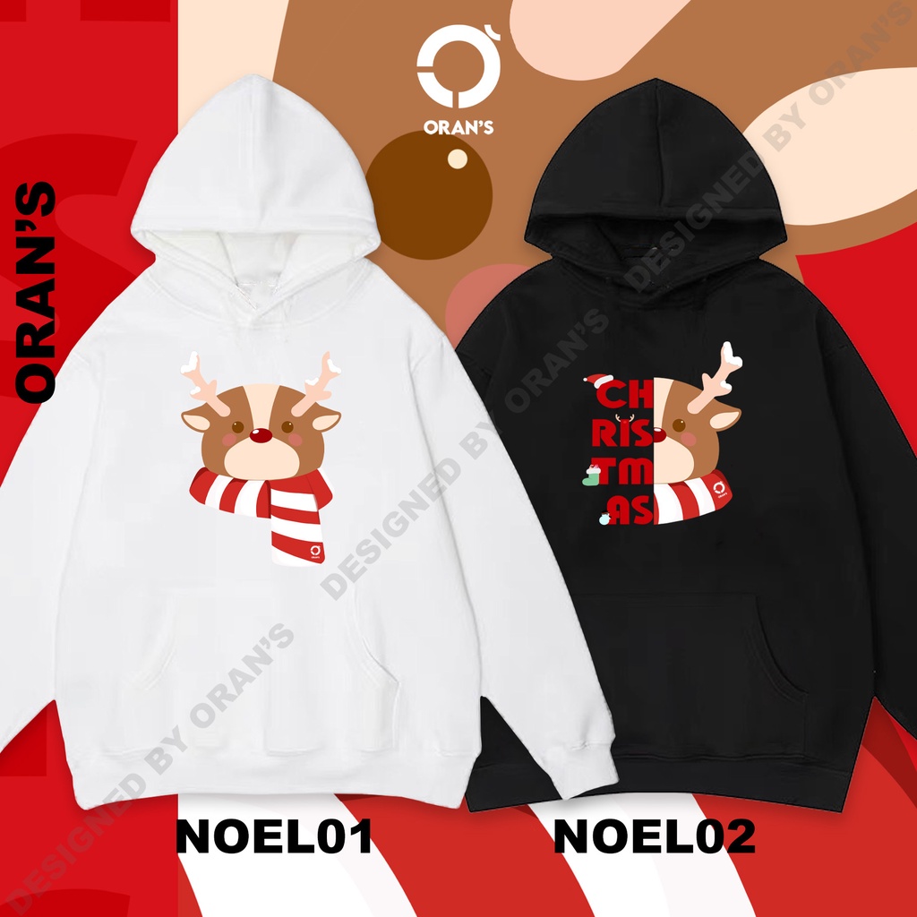 Áo Hoodie tuần lộc Noel chất nỉ cotton lót bông cao cấp form rộng unisex ORANS - ORAN'S HOODIE CHRISTMAS | WebRaoVat - webraovat.net.vn