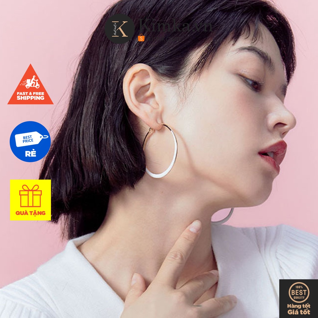 (0556) Khuyên Tai Vòng Tròn To Tinh Tế Phong Cách Retro Hàn Quốc