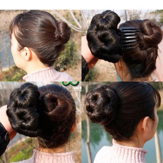 ❤️ Búi Tóc Giả Hoa Tròn Cao Cấp
