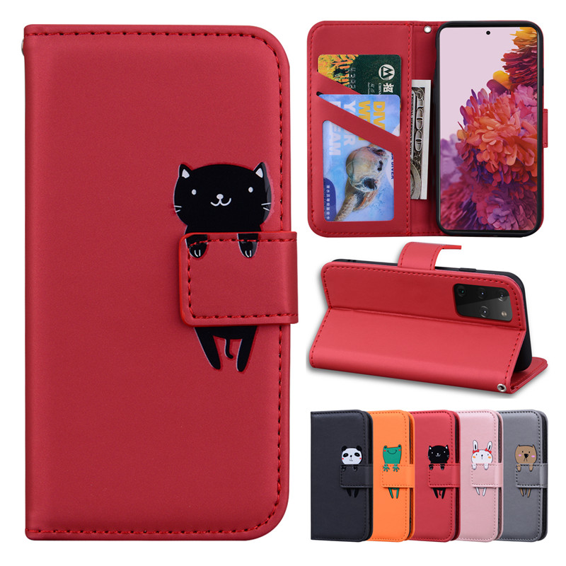 Bao da cao cấp họa tiết hoạt hình cho Samsung Galaxy S23 S21 S20 Ultra S21 Fe S21 Plus S20 +