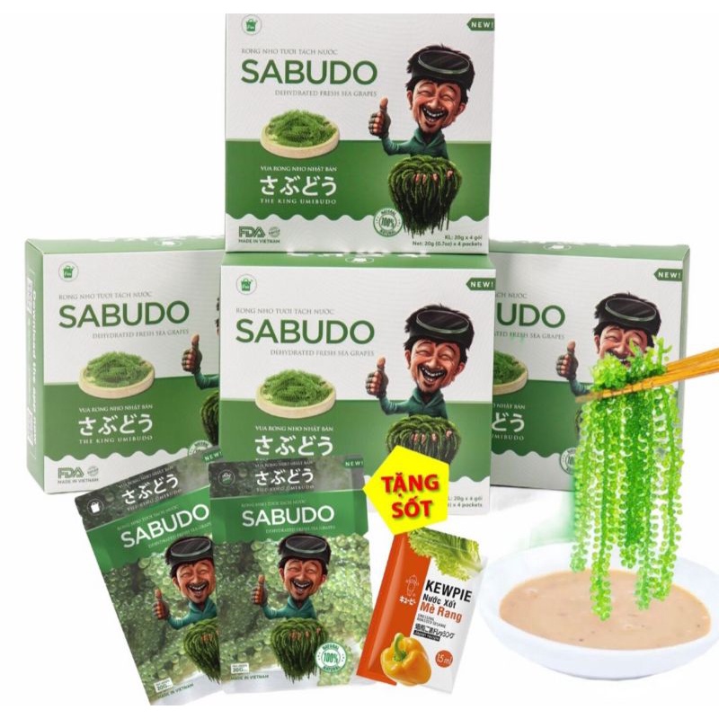 RONG NHO SABUDO CHÍNH HÃNG (4 gói lẻ tặng kèm sốt mè rang)