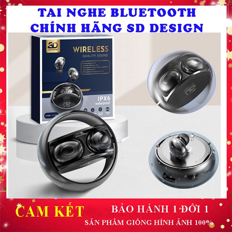 [Mẫu Hot 2021] Tai Nghe Bluetooth PH 68 SD Desing - Tai Nghe Không Dây Chính Hãng, Bảo Hành 12 tháng, pin trâu,Wireless