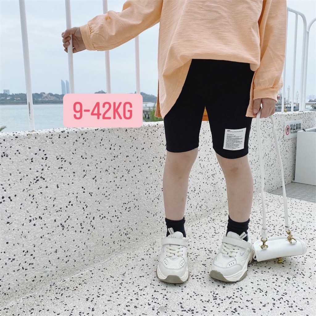 Tết sale; quần áo trẻ em mocmockids; quần legging lửng thun mềm mịn, co dãn thoải mái cho bé gái [Size đại 24-38kg]