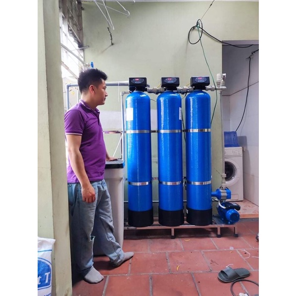 Hệ thống lọc nước 4 cấp lọc tự động sục rửa 1m3/h
