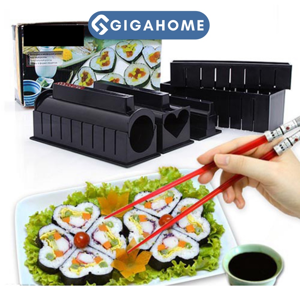 Bộ Khuôn Dụng Cụ Làm Sushi, Cơm Cuộn GIGAHOME 10 Món Tiện Lợi, Nhanh Chóng 3778