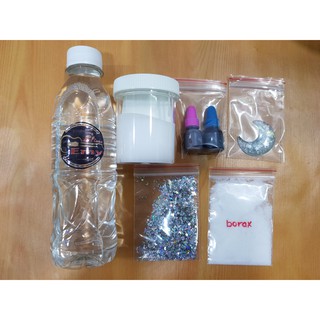 Avalanche Slime - Bộ Kit Làm Slime Tuyết Lở Gồm (Charm + Kim Sa + Borax + Hũ Keo Sữa + 2 hũ màu + 1 chai Hồ)
