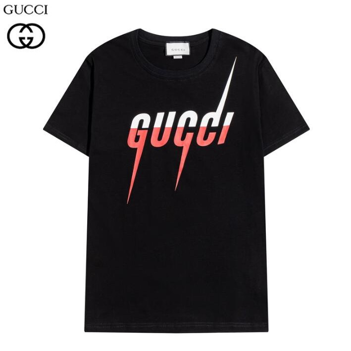 Áo thun tay ngắn vải cotton in chữ Gucci sành điệu cho nam nữ | BigBuy360 - bigbuy360.vn