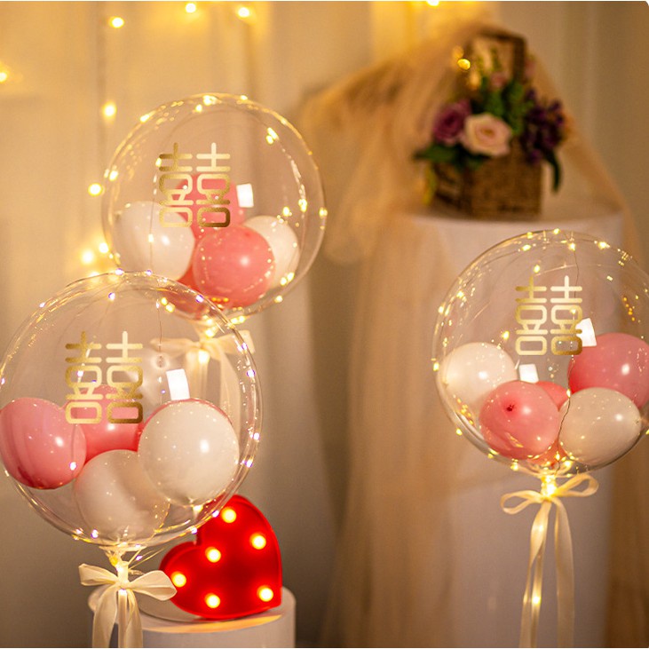 Bong Bóng Trong Suốt 12/18/20/24/36 INCH Dùng Trang Trí