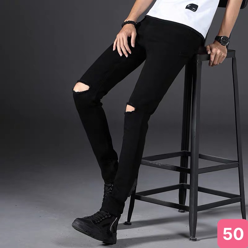 Quần jean nam xanh đậm không rách gối chất bò cao cấp co dãn 4 chiều form skinnny Havado Q99 mẫu hot