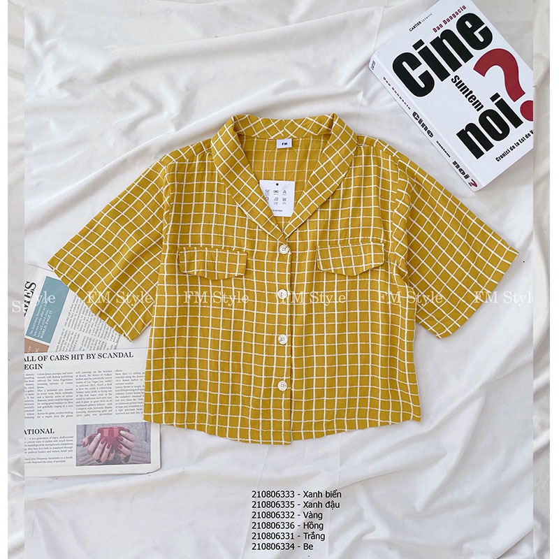 Áo sơ mi nữ tay ngắn FM Style đẹp kiểu crotop cộc tay chất cotton xuất xịn phong cách ulzzang trẻ trung nhí nhảnh