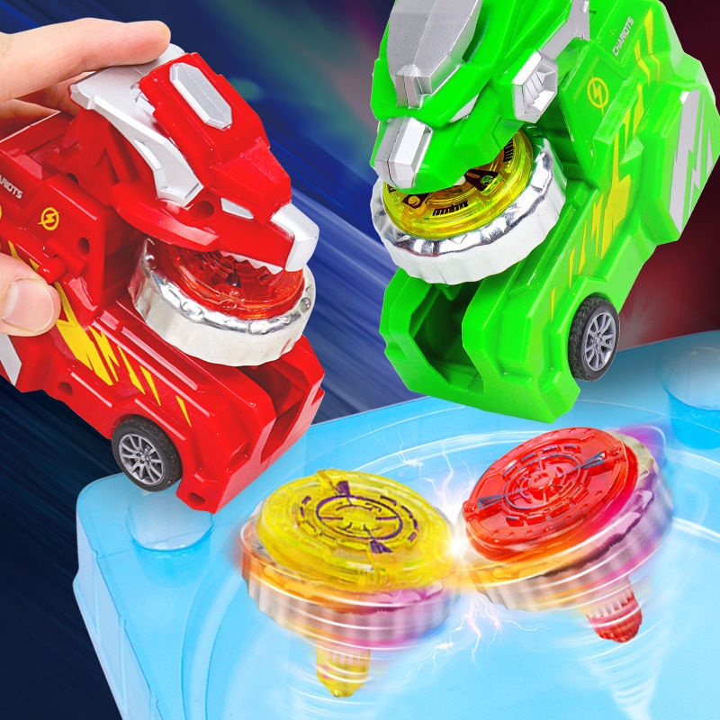 New Gyro Car Toy Children Cyclone Magic Mecha Alloy Sideguard Power Cool Chariot Spinning top