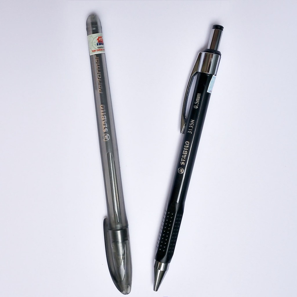 Bộ 1 cây bút chì bấm STABILO 3135N 0.5mm + Bút bi nắp STABILO Performer 898 XF đen (MP3135G)