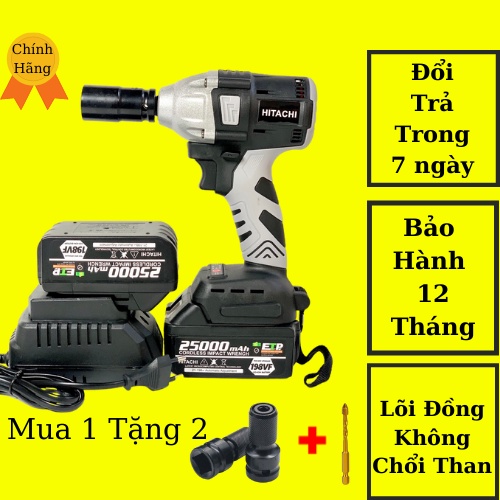 Máy Khoan Pin -Siết Bulong Hitachi 3chức năng khoan bắn vít siết ốc, lõi đông không chổi than, sử dụng an toàn tiện lợi