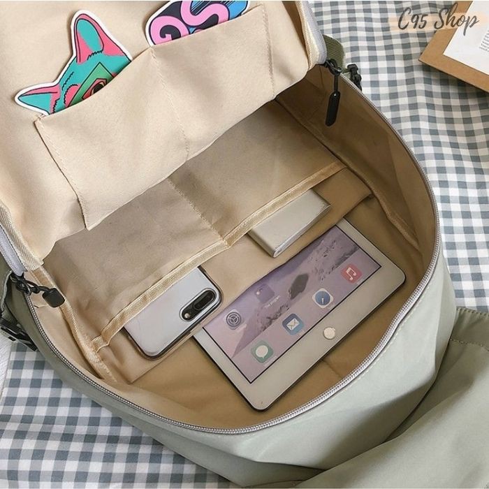 [ Tặng móc khóa gấu TEDDY nâu ] Balo thời trang nam nữ ulzzang nhiều màu đựng vừa laptop 14 inch, B002