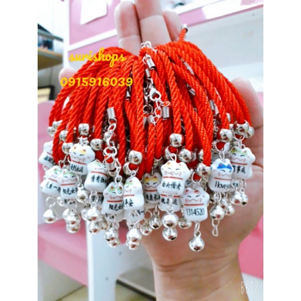 Vòng đỏ may mắn mix mèo thần tài, chỉ đỏ may mắn