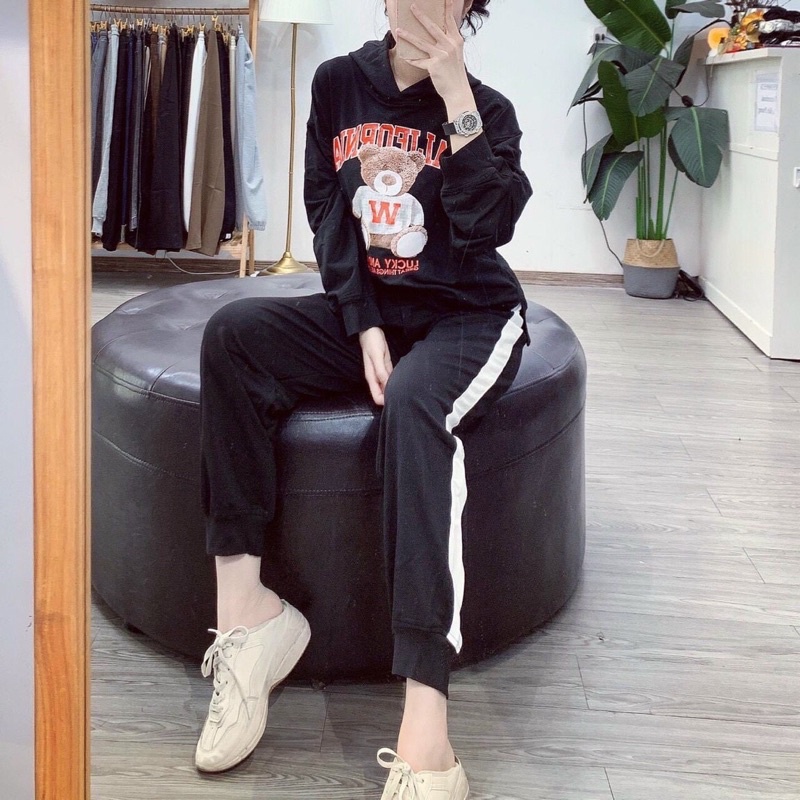 sét bộ gấu thể thao da cá tay dài