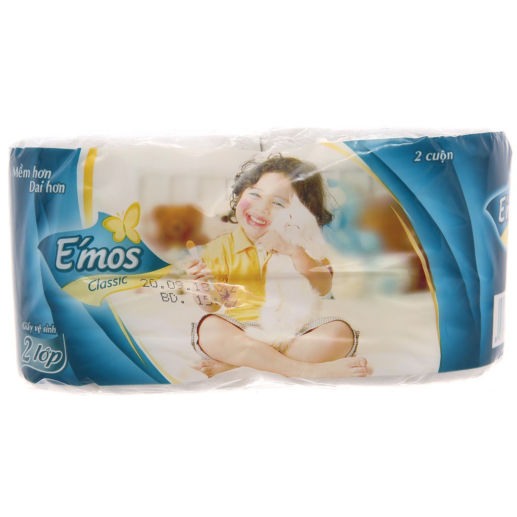 Giấy Vệ Sinh cuộn Emos Xanh Loại Tốt lốc 10 Cuộn SUKADO GVS05