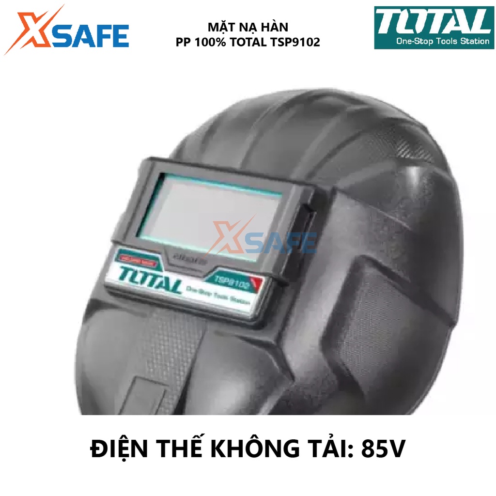 Mặt nạ hàn TOTAL TSP9102 Kính hàn tự động 108*50*3mm, chất liệu nhựa PP, 1 kính bảo vệ chống chói, chống tia cực tím