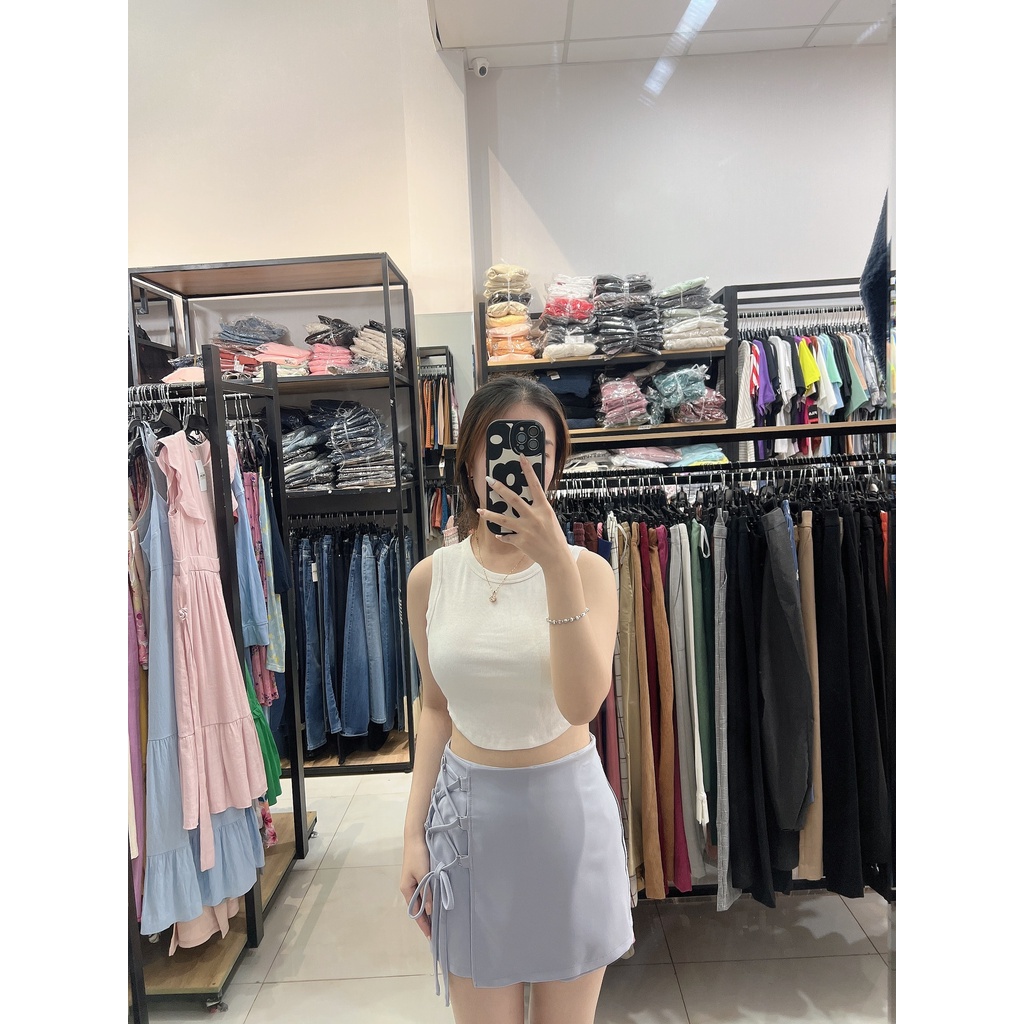 Áo croptop thun nữ sát nách form ôm