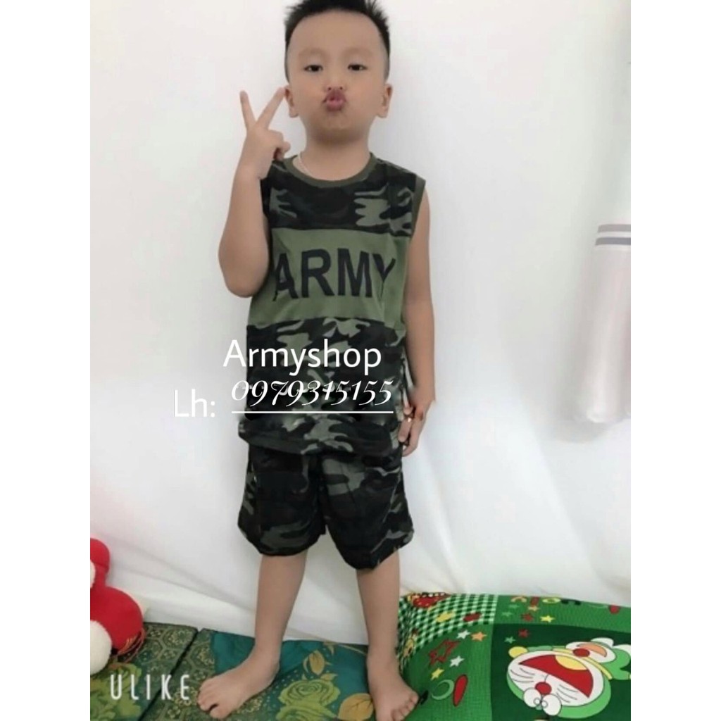Bộ quần áo trẻ em phông rằn ri