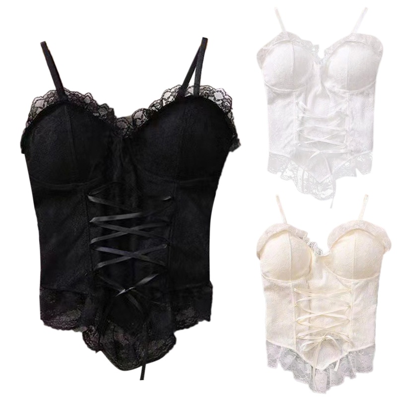 Áo Lót Hai Dây Phối Ren Hở Lưng Phong Cách Cổ Điển Quyến Rũ Dành Cho Nữ