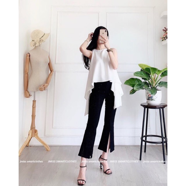 SET AO LỆCH TÀ QUẦN ỐNG LOE