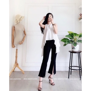 Set ao lệch tà quần ống loe