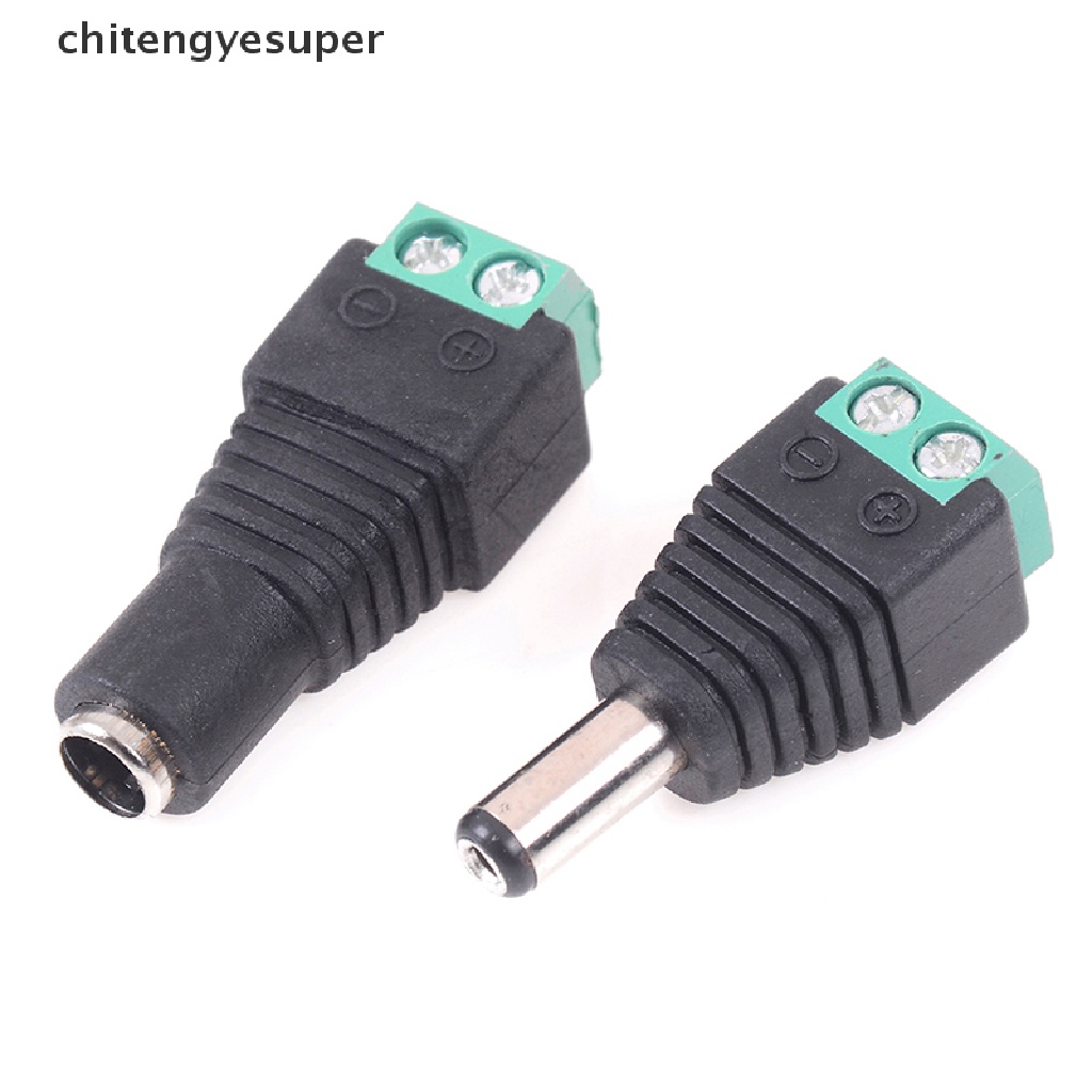 Chitengyesuper 5 Pairs Male and Female 2.1x5.5mm DC Power Plug Jack Adapter Connector CGS