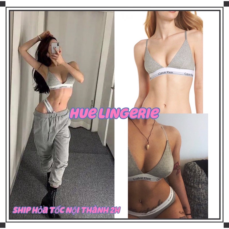 SET NỘI Y ĐỒ LÓT COTTON THỂ THAO BRA CÓ MÚT ÁO CÀI LƯNG QUẦN LỌT KHE MÀU XÁM