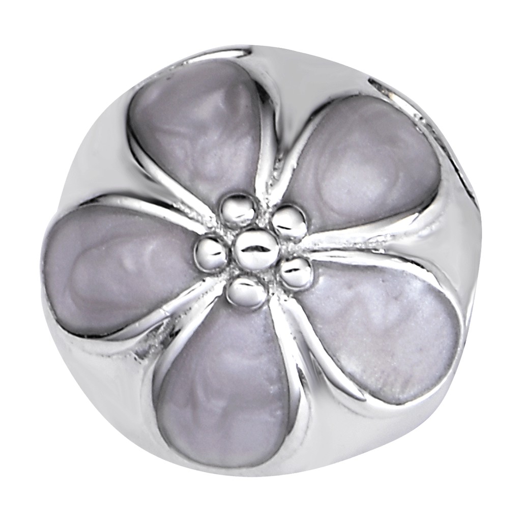 Hạt charm xỏ DIY PNJSilver hình hoa năm cánh 0000W060028