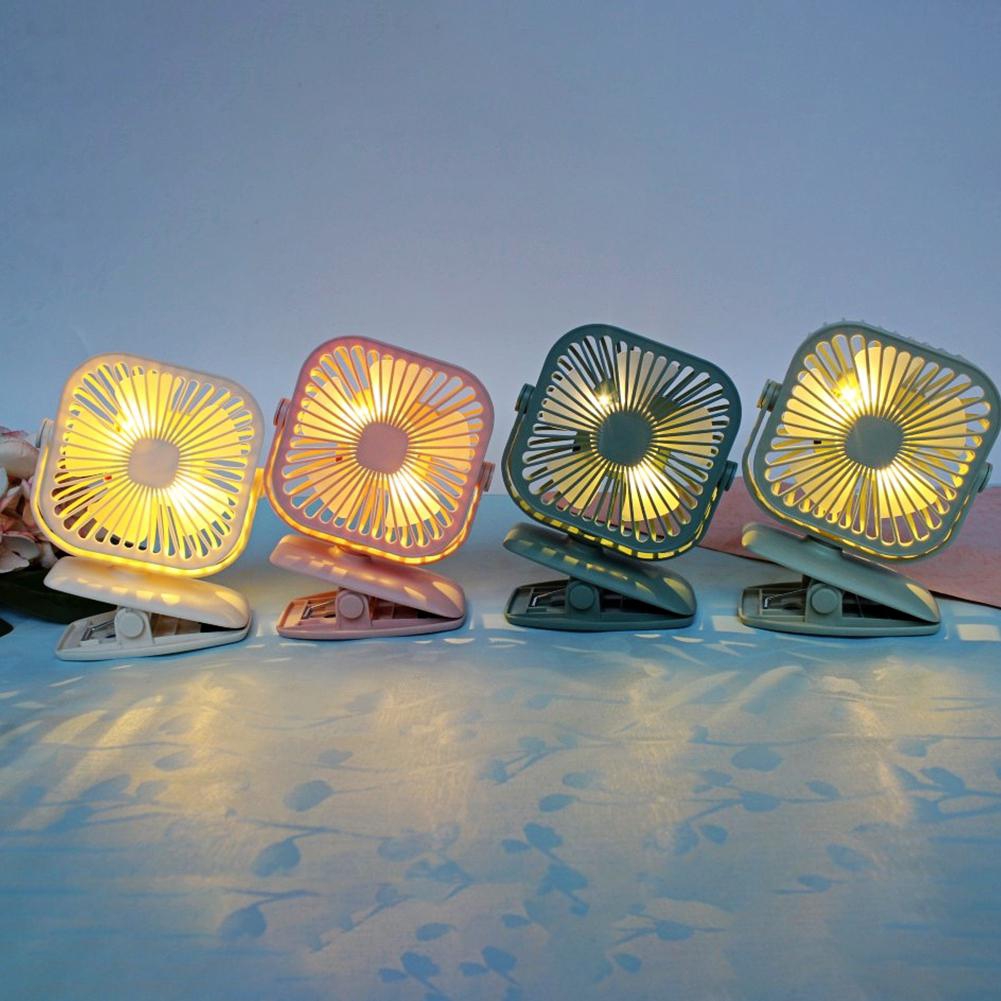 Quạt sạc USB mini hình vuông có kẹp tiện lợi