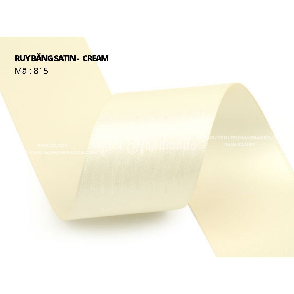 Cuộn 5M Ruy băng Satin 2 mặt màu be trắng đen nâu - link 9/9 Cici Handmade ruyban gấm hoa lụa ruyban ribbon satin