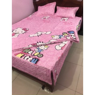 Bộ Ga Phủ Trần Bông 5 Món Kitty Dâu