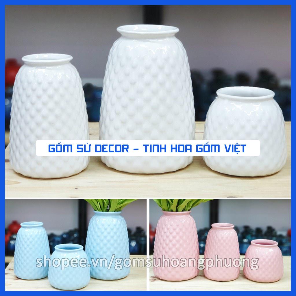 [SALE] Lọ hoa quả dâu 3 màu - Bát Tràng