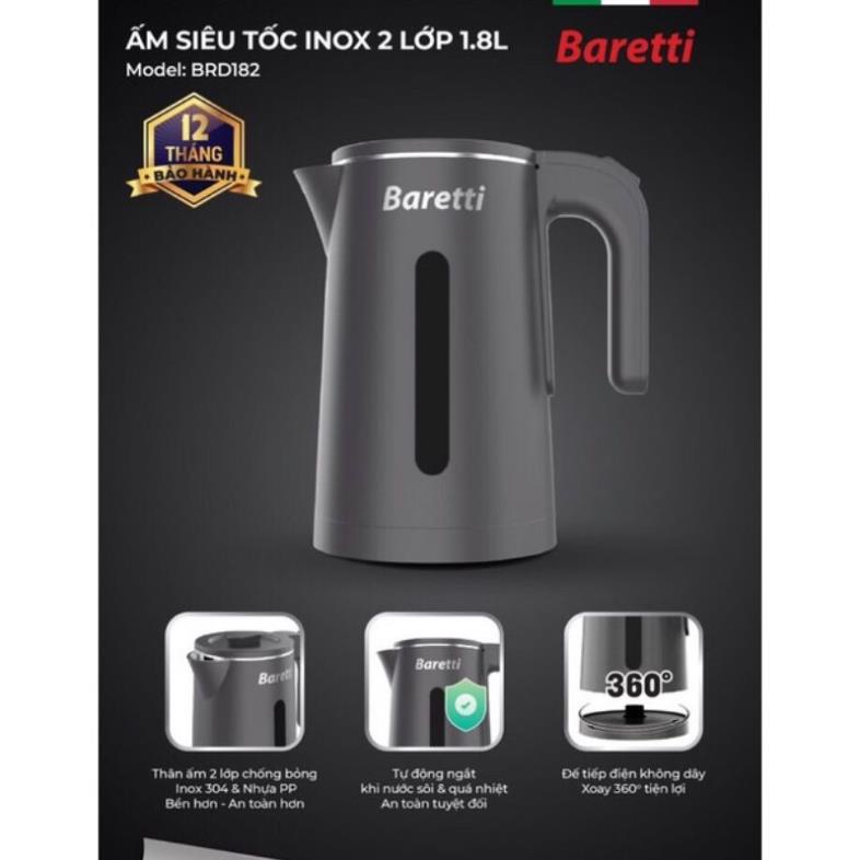 hàng chính hãng Ấm siêu tốc 2 lớp Baretti BRD182 hàng chính hãng