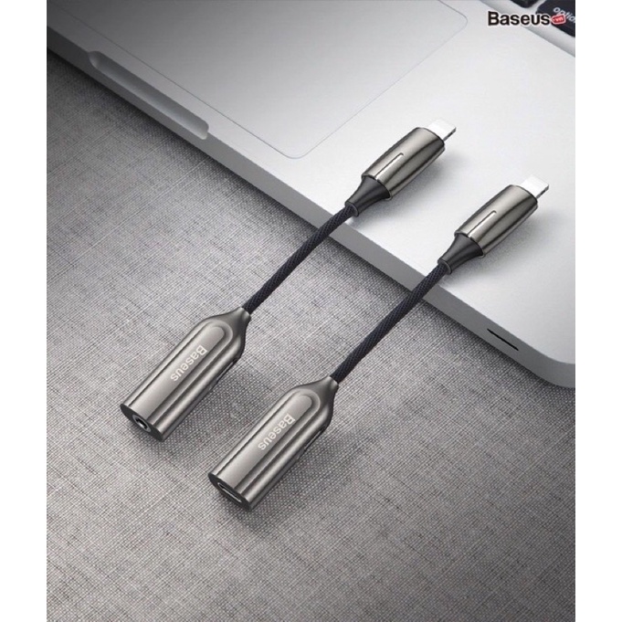 Jack chuyển đổi tai nghe có míc 3in1 hỗ trợ sạc nhanh Baseus L55/L56/L52 chính hãng