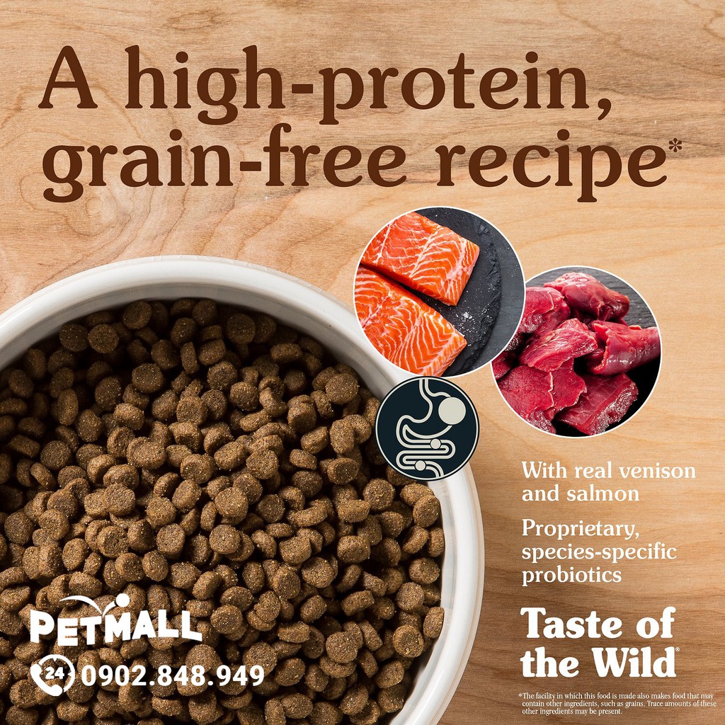 Thức ăn mèo Taste Of The Wild Rocky Mountain 2kg - Roasted Venison & Smoked Salmon - thịt nai nướng nhập USA