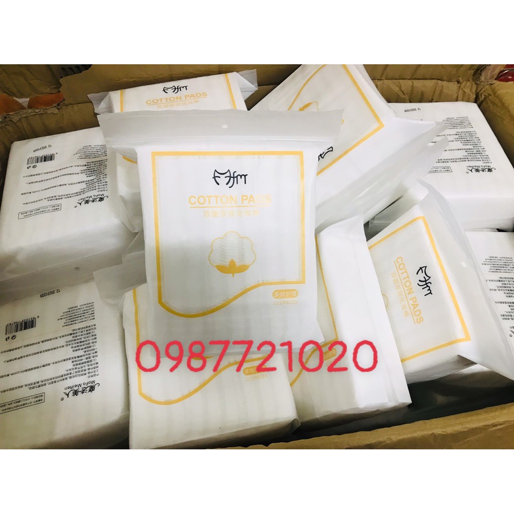 Bông Tẩy Trang 3 Lớp Cotton Pads 222 miếng|Khăn Mặt Khô Đa Năng dùng 1 lần Animerry lau mặt lau khô