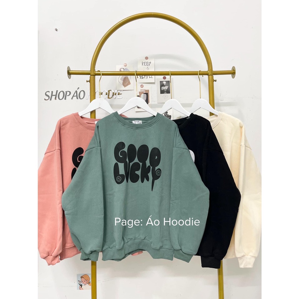Áo Sweater Cổ Tròn Chữ Good Dáng Rộng NAm Nữ Chất Nỉ Mịn Unisex Uzzlang Tay Bồng