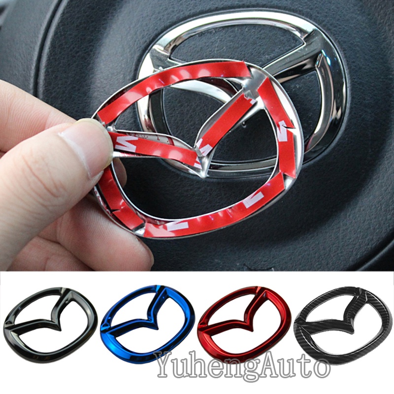 1 Huy Hiệu Trang Trí Vô Lăng Xe Hơi Mazda 3 CX5 CX30 Bằng Thép Không Gỉ