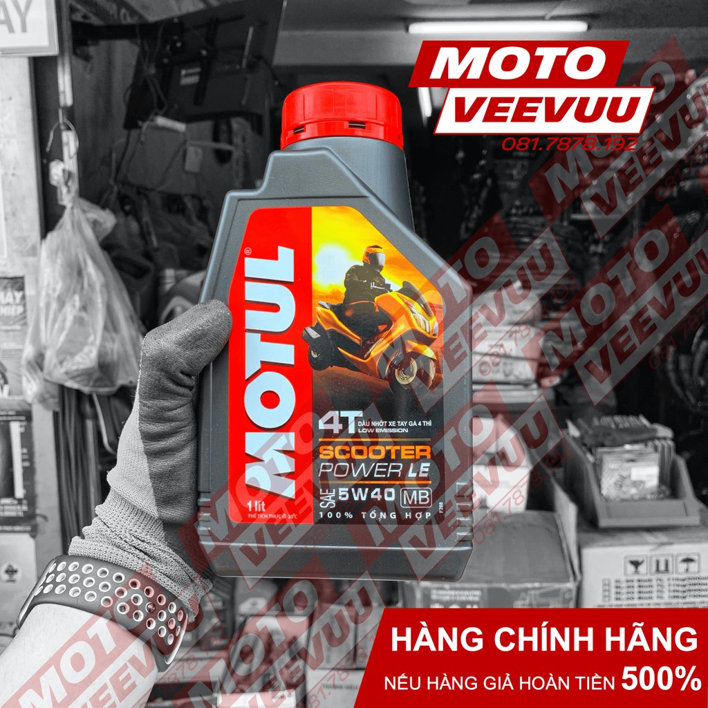 Dầu nhớt xe ga Motul Scooter Power LE 5W40 1 Lít &amp; 800 ml