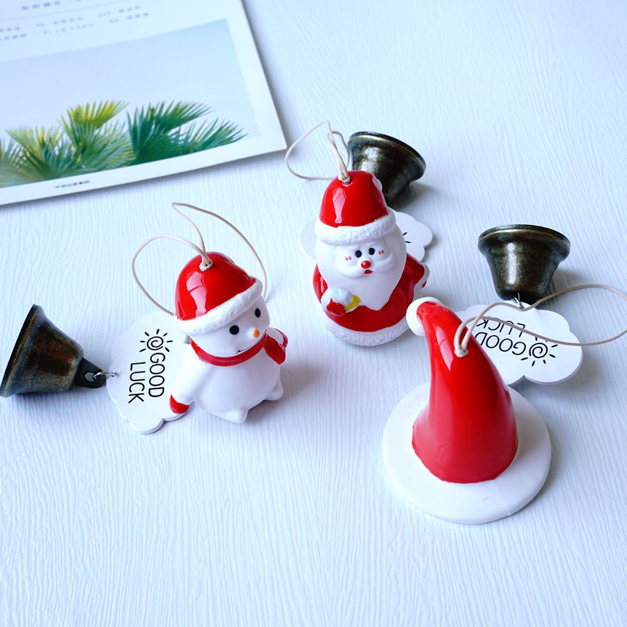 Chuông gió gốm xinh, ông già noel, món quà giáng sinh an lành, ý nghĩa.